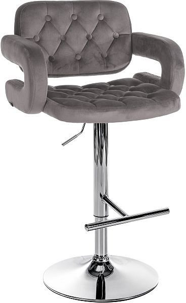 CLP Barhocker Dublin Samt chrom, grau, 323510, 4255716308827