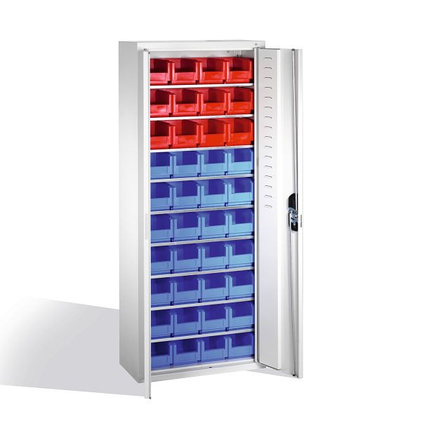 C+P Magazinschrank Serie 13, H1690xB700xT300mm, Farbe: Lichtgrau, Muldengriff, 133413-28 S10012