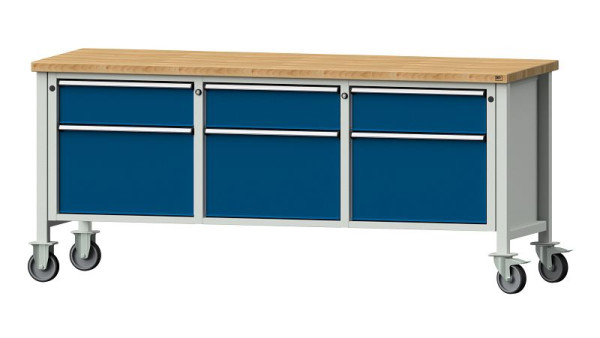 ANKE Werkbänke Kastenwerkbank, Modell 223 V, 2000 x 700 x 890 mm, RAL 7035/5010, BMP 40 mm, 306.157