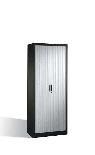 C+P Rollladenschrank Omnispace, H1980xB800xT420mm, Farbe: Schwarzgrau / Lichtgrau, Griffmulde, 5 OH, 3201-00 S10130