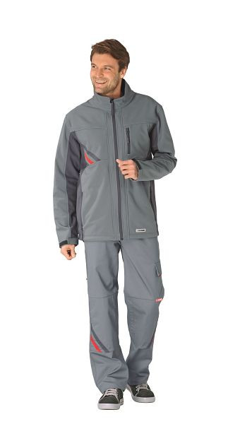 Planam Highline Softshelljacke, zink/schiefer/rot, Größe 5XL, 2381072