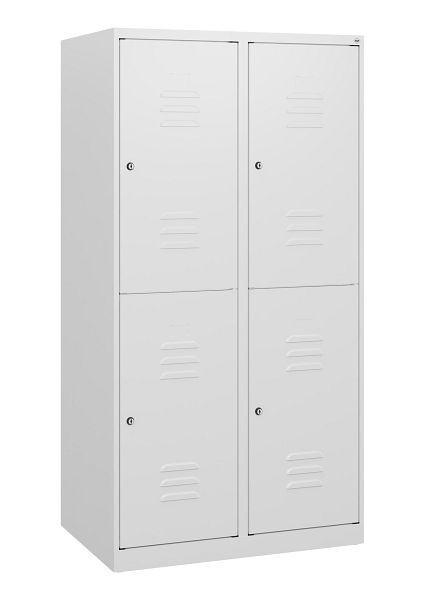 C+P Doppelstöckiger Spind Classic PLUS, 2 Abteile, 1530x800x500mm, 9016/9016, Zylinderschlösser, 0803005-22 S10027