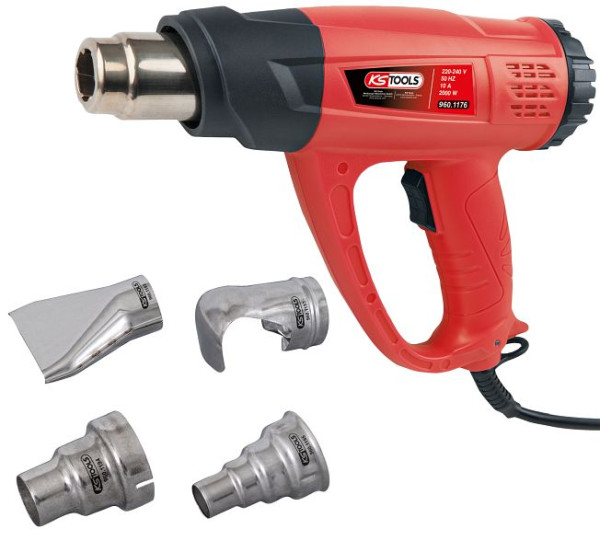 KS Tools Heißluftgebläsepistolen-Satz, Digital, 5-teilig, 960.1175