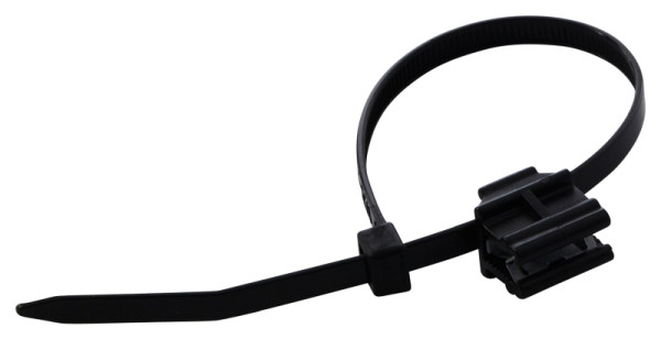 HELLA Kabelbinder, Länge: 200mm, Breite: 4.8mm, Ø von: 0.7mm, Ø bis: 3.0mm, Anschluss oben, quer (schräg), geclipst, schwarz, 8HL 185 549-021