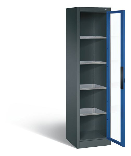 C+P Werkzeugschrank Acurado, H1950xB502xT500mm, Farbe: Anthrazitgrau / Enzianblau, Muldengriff, 8901-055 S10051