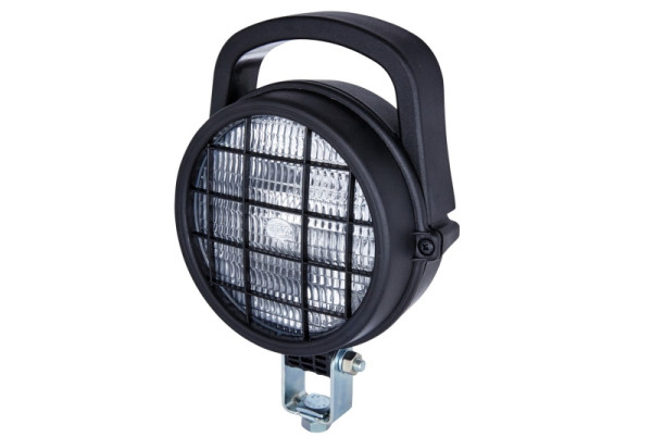 HELLA Halogen-Arbeitsscheinwerfer, Torero 5760, 24/12V, Anbau, Montagebügel, weitreichende Ausleuchtung, Flachstecker, mit Handgriff, 1G3 005 760-021