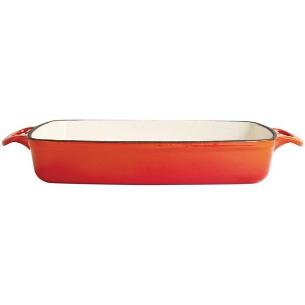 Vogue rechteckige Auflaufform Gusseisen orange groß, GH322