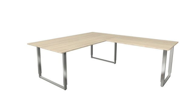 Kerkmann Höhenverstellbarer Schreibtisch extragroß / Besprechungstisch B 2000 x T 1000 x H 680-820 mm, Ahorn, 11438550