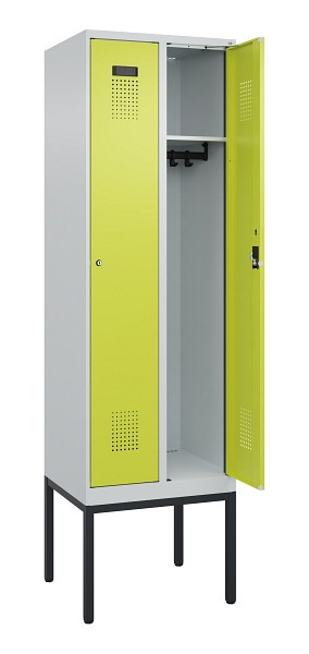 C+P Spind Evolo PLUS, Gestell, 2 Abteile, 2120x600x500mm, 7035/0024, Verschluss Zylinderschloss, Ablageböden 2, 0490307-20 S10042