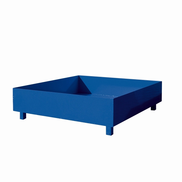 Eichinger Industrie Auffangwanne mit geraden Seitenwänden, ohne Gitterrost, Breite 1280 mm, enzianblau, 30120400000097
