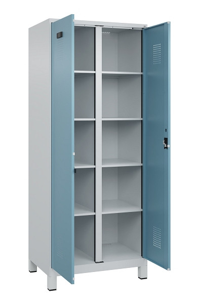 C+P Wäsche-Spind Evolo PLUS, mit Füßen, 2 Abteile, 1950x800x500mm, 7035/0010, Verschluss Zylinderschloss, 049012-22B S10036