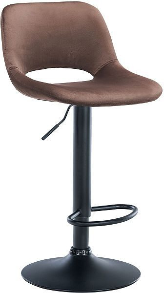 CLP Barhocker Camden Samt schwarz, braun, 324167, 4255716320904