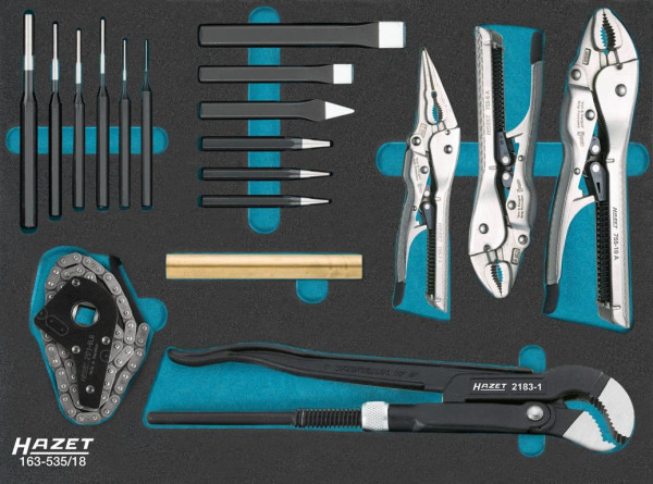 Hazet Universal Satz, 18-teilig, 519 x 392 mm, 163-535/18
