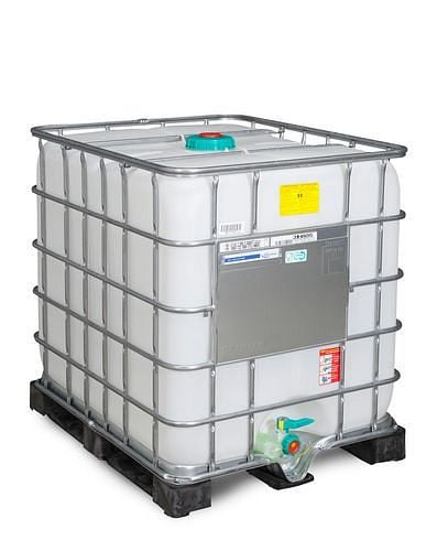 DENIOS IBC Gefahrgut-Container, EX, PE-Palette, 1000 Liter, NW150, Auslauf NW50, 266-173