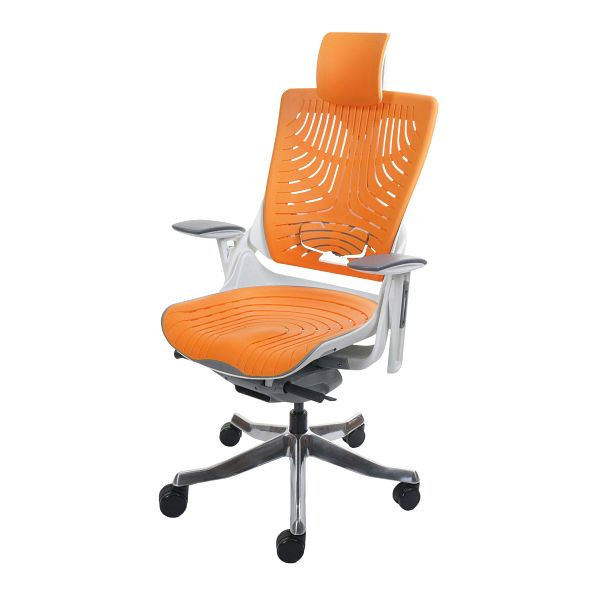 Mendler Bürostuhl MERRYFAIR Wau 2b, Schreibtischstuhl Drehstuhl, Hartschale, ergonomisch, orange, 105661