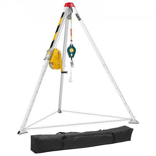 VEVOR Rettungsdreibein-Set 816 kg Winde, 19,8 m Kabel, Absturzsicherung, 1,34–2,15 m Höhe, CGKSJJ661LBS09673001V0
