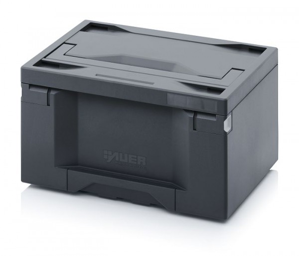 Auer Toolboxen Pro, 40 x 30 x 23 cm, Box dunkelgrau, Deckel dunkelgrau, TB 4322 F1