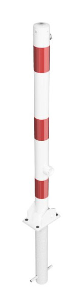 Schake Absperrpfosten Stahlrohr Ø 60 x 2,5 mm umlegbar mit Dreikantverschluss, zum Einbetonieren mit Bodenhülse, 460FUHB