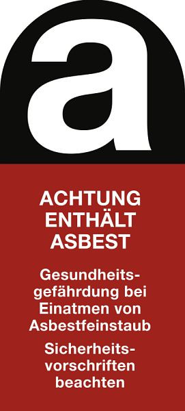 Moedel Kennzeichnung für asbesthaltige Stoffe, Folie, 50x110 mm, VE: 2 Stück/Bogen, 55431