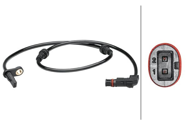 HELLA Sensor, Raddrehzahl, 2-polig, Gesamtlänge: 818mm, 6PU 012 679-351