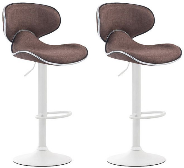 CLP Barhocker Las Vegas V2 Stoff weiß, braun, VE: 2 Stück, 316056