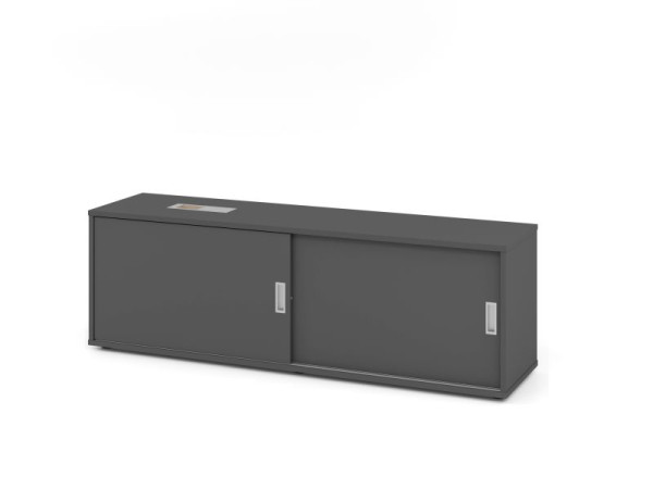 Hammerbacher Sideboard 1751S, 1,5 OH, Graphit / Graphit, 160 x 40 x 52 cm, Sicht-Rückwand 8mm, 1 verstellbarer Fachboden, XMST, XDSM, XBHM, XB, V1751S/G/G