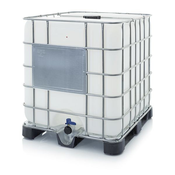 Auer IBC Container mit Kunststoffpalette Auslaufarmatur: NW 150, IBC 1000 K 150.50
