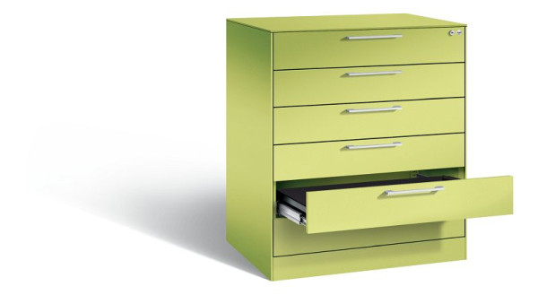 C+P Karteischrank Asisto, H1010xB800xT600mm, Farbe: Viridingrün / Viridingrün, Bügelgriff, 146243-600 S10010