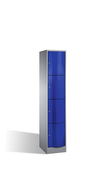 C+P Schließfachschrank Resisto, H1950xB396xT540mm, Farbe: Weißaluminium / Enzianblau, 8470-172 S10036