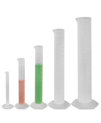 DENIOS Messzylinder aus PP, hohe Form, Klasse, lebensmittelecht, 2000 ml, 281904