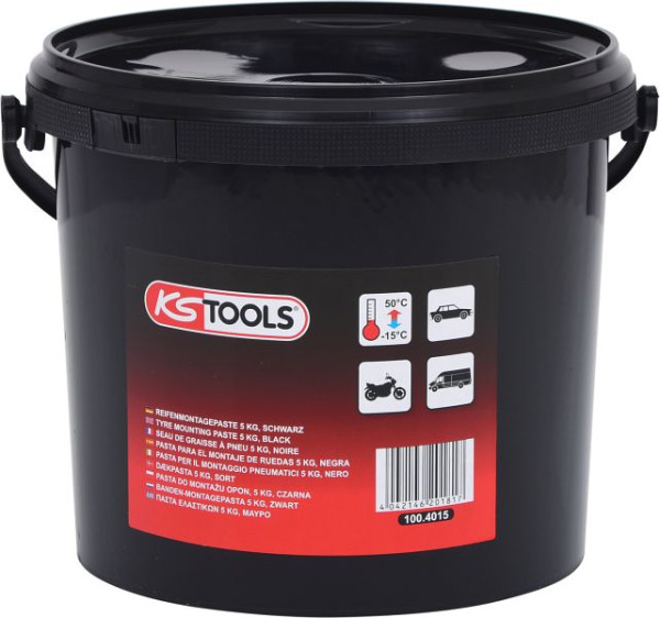 KS Tools Reifenmontagepaste 5 kg, schwarz, 100.4015, 4042146201817