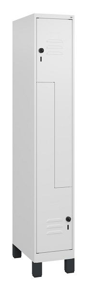 C+P Z-Spind Classic PLUS, Füße, 2 Abteile, 1800x300x500mm, 9016/9016, Drehriegel, 0800137-102 S10014