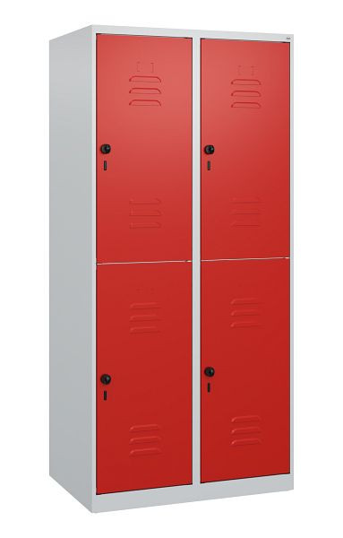 C+P Doppelstöckiger Spind Classic PLUS, 2 Abteile, 1700x800x500mm, 7035/3020, Drehriegel, 0803007-22 S10002