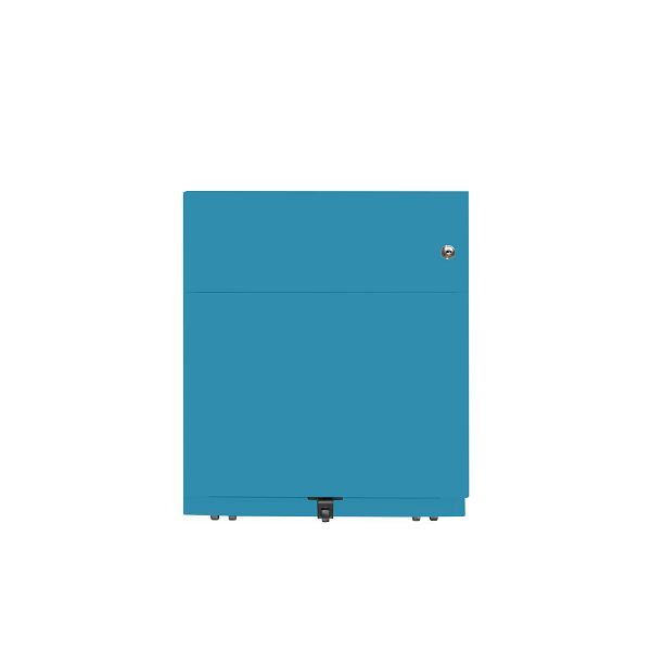 Bisley Rollcontainer Note™, 2 Schubladen, Tiefe 565 mm, Griffleiste, 686 azur, NWA59M7SF686