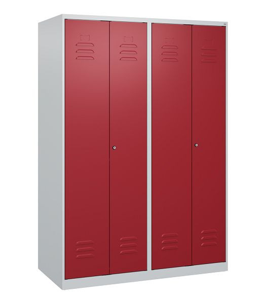 C+P Umkleidespind Classic PLUS SW, 4 Abteile, 1700x1200x500mm, 7035/3003, Zylinderschlösser, 0800027-40 S10014