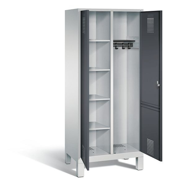 C+P Putzmittel-Spind Evolo, H1850xB810xT500mm, Farbe: Lichtgrau / Schwarzgrau, 48060-22 S10076