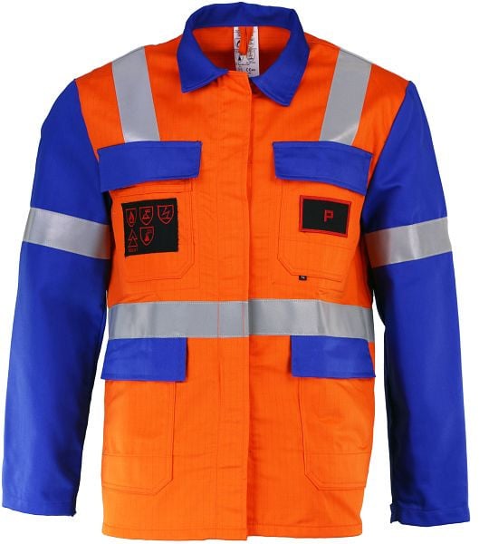 ASATEX Multinorm Langform Jacke mit Reflex, Farbe: orange-blau Größe: 58, DA7525JA08P-58