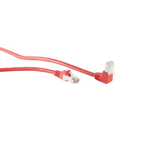 S-Conn Patchkabel, cat 6, S/FTP, PIMF, Winkel-gerade, rot, 0,25m, 08-64004