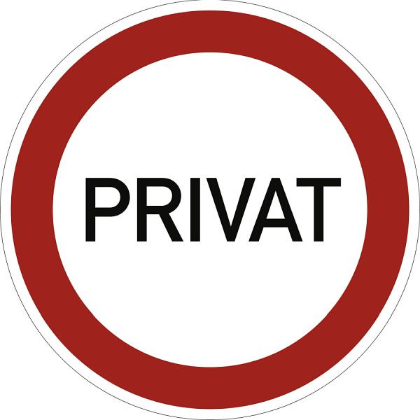 Moedel PRIVAT, Textschild, Aluminium, Ø 315 mm, 98926, 4060081038879