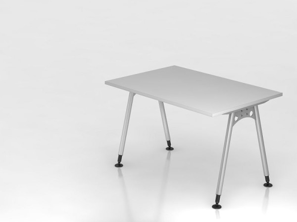 Hammerbacher Schreibtisch A-Fuß 120x80cm, Grau, Rechteckform, VAS12/5/S