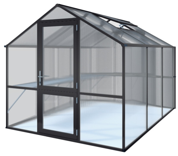 KGT Gewächshaus Rose III, anthrazit-grau, 3.23 x 2.33 x 2.15 m, 11300003