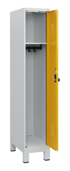 C+P Spind Evolo PLUS, Füße, 1 Abteil, 1630x300x500mm, 7035/1004, Drehriegel, 0490105-10 S10000