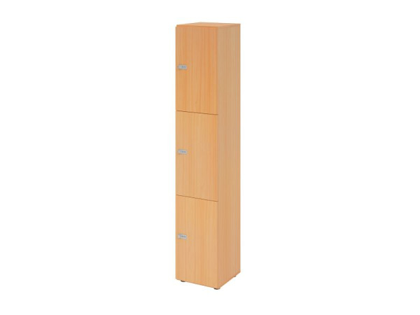 Hammerbacher Schließfachschrank schmal 6OH, 3 Türen, Korpus: Buche, Türen: Buche, 40 x 40 x 215,6 cm (BxTxH), Zahlenschloss, V264L3/6/6/ZS