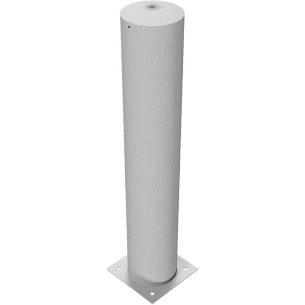 Stein HGS Stahlrohrpoller/Rammschutzpoller -Bollard-, 1500mm/zum Aufdübeln mit Bodenplatte 360x360mm, ohne Farbe, keine Ösen, mit aufgeschweißter Stahlkappe, 1469601