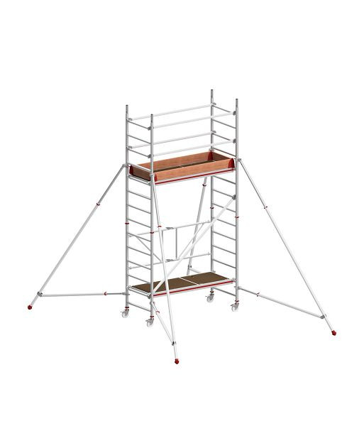HYMER Fahrgerüst, klappbar mit Ausleger, Bühnenlänge 1,90 m, Rahmenteilbreite 0,80 m, Reichhöhe 4,57 m, 817705