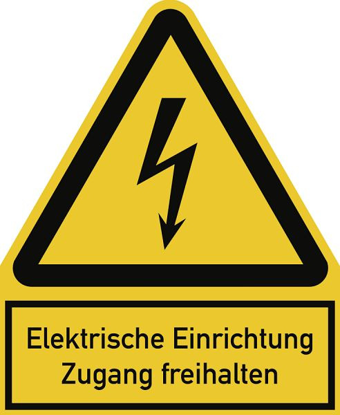 Moedel Elektrische Einrichtung Zugang freihalten, Kombischild, Folie, 200x244 mm, 58002
