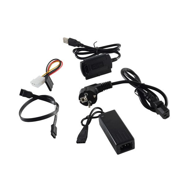 shiverpeaks BASIC-S, USB2.0-SATA / IDE 2.5" / 3.5"-Adapter inkl. Netzteil mit Schalter, BS78238