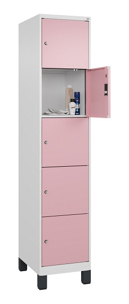 C+P Schließfachschrank Evolo PLUS, mit Füßen, 5 Fächer, 1950x400x500mm, 9016/30, 049010-125 S10018