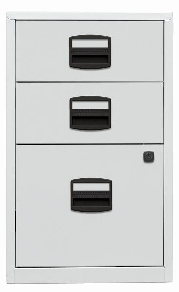 Bisley Beistellschrank PFA, 2 Universalschubladen, 1 HR-Schublade, lichtgrau, PFA3645