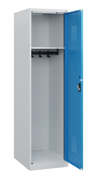 C+P Spind Evolo PLUS, 1 Abteil, 1530x400x500mm, 7035/5012, Zylinderschloss, 0490005-12 S10031